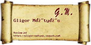 Gligor Mátyás névjegykártya